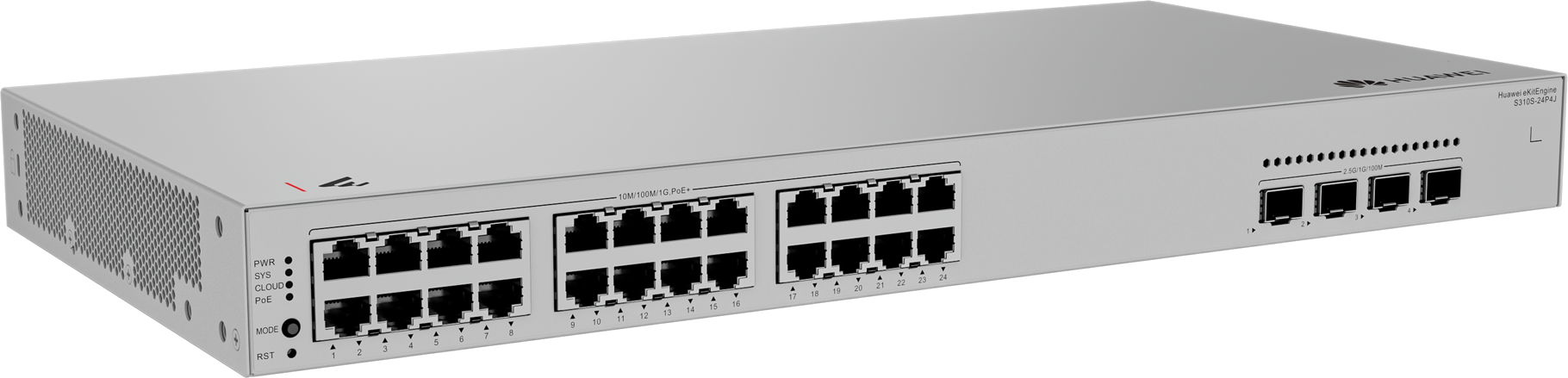 HUAWEI S310S-24P4J (24*10/100/1000BASE-T ports (400 W PoE+), 4*2.5GE SFP ports, built-in AC power) 98012523