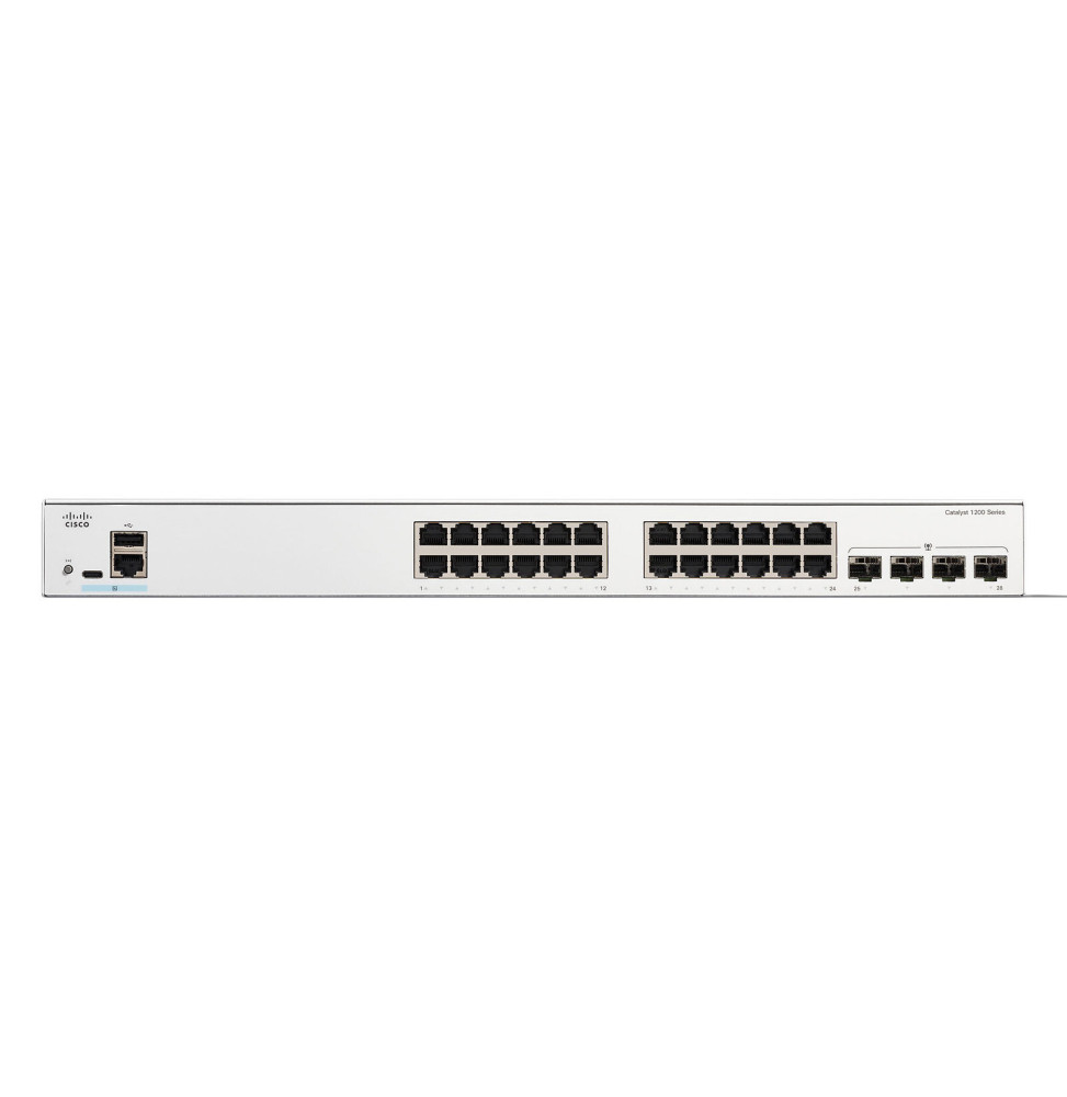 Commutateur Catalyst 1200 24 ports 10/100/1000 + 4 ports SFP 1GE Manageable Géré L2/L3 C1200-24T-4G