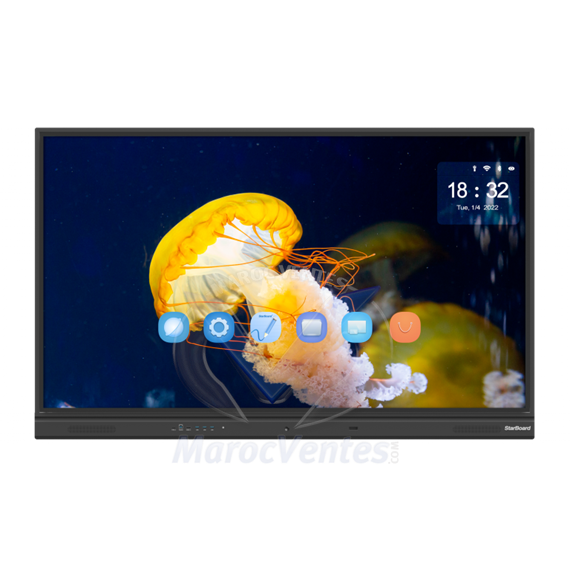 Écran Interactif StarBoard 4K UHD 75 pouces Tactile Android 8.0 Intégré TE-YL-75