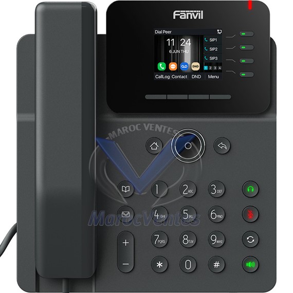 Téléphone Professionnel Wi-fi 6 Intégré Écran LCD Couleur 2.4" 4 Comptes SIP V61W