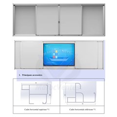Tableau Blanc 4 Volets avec Cadres Digital E-CLASS 11ECYT