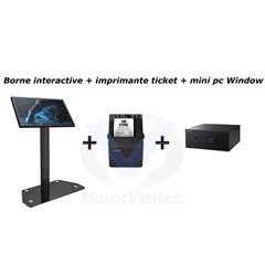 Kit File D'attente Complet Borne Tactile 22" IIyama Prolite T2252mts + Imprimante Ticket EPSON + Mini PC Windows PRO 11